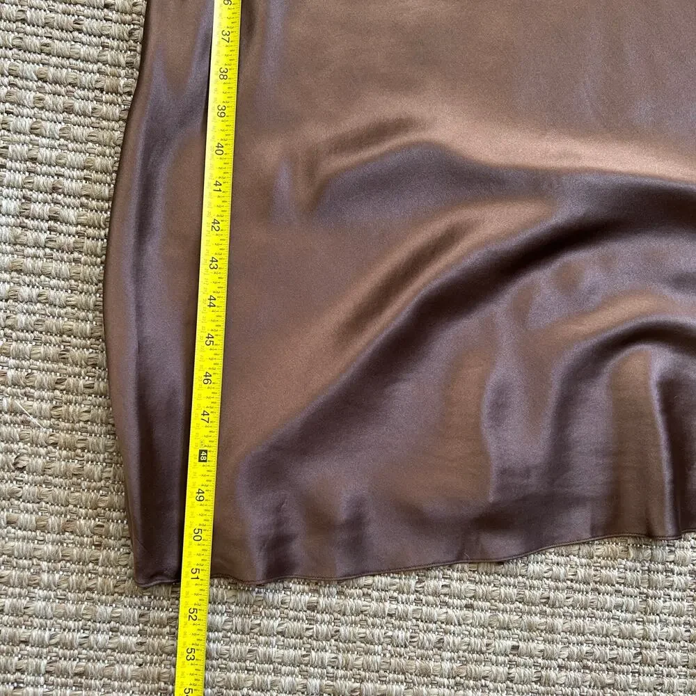 Vintage Chocolate Brown Silk Slip Dress - Picture 8 of 10